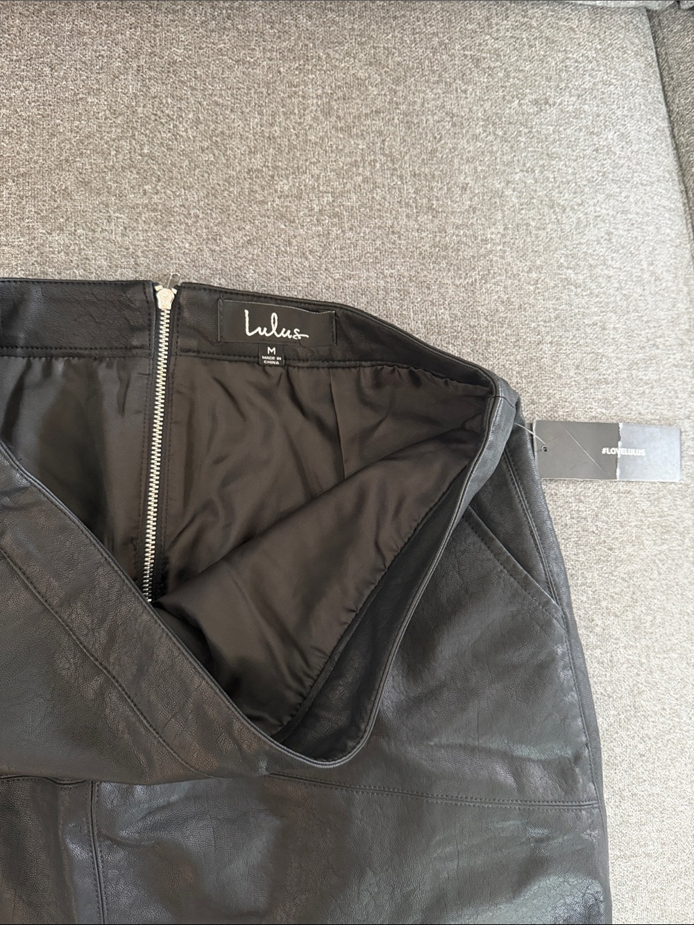 Lulu's Black Faux Leather Mini Skirt - Picture 3 of 5